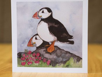 Puffins on the Lookout - Card