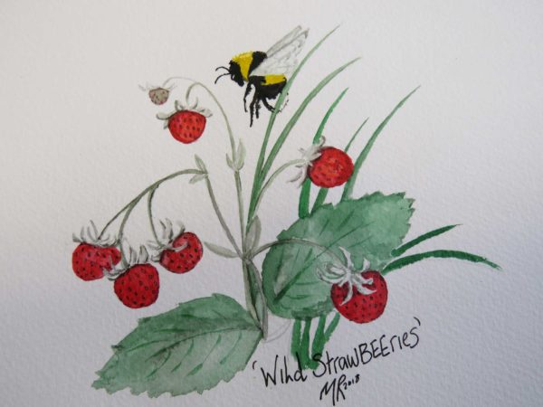 StrawBEEries Original Watercolour