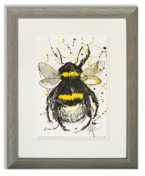 Watercolour of bee by Scottish Artist Mike Ross