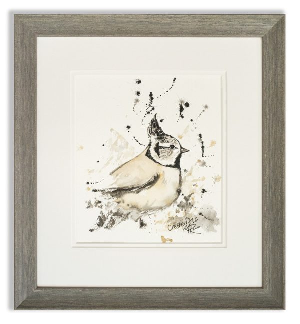 Watercolour of Crested Tit by Scottish Artist Mike Ross