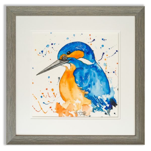 Watercolour of Kingfisher by Scottish Artist Mike Ross